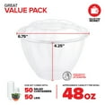 thumbnail image 2 of Stock Your Home 48oz Clear Plastic Salad Bowls with Lids Disposable (50 Pack) Large Takeout Container with Snap on Lid for Fruit Salads, Quinoa, Lunch and Meal Prep, Acai Bowl, To-Go Party Containers, 2 of 7