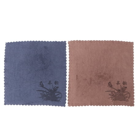 

2pcs Cotton Tea Towel Tea Tablecloth Dishcloth Thickened Tea Towel Water Absorption Kong Fu Tea Accessories for Tea Hosue (Blue + Coffee)