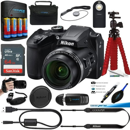 Nikon Coolpix B500 Digital Camera (Black) + Expo Advanced Accessories Bundle (16PCS) + Manufacturer Accessories