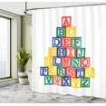 thumbnail image 4 of Ambesonne ABC Shower Curtain, Alphabet Cubes Picture Print, 69"Wx75"L, White Multicolor, 4 of 4