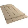thumbnail image 6 of Ekena Millwork 22"W x 64"H (56 5/8" Low Side) Timberthane Knotty Pine Four Board Joined Board-n-Batten w/Elliptical Top Faux Wood Shutters (Per Pair), Primed Tan, 6 of 6