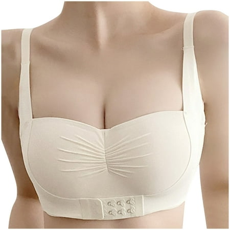 LYEAA Women Bras Push up Wireless Seamless Daily Bras Wirefree Adjustable Strap Lift Soft Bralette No Wire Breathable Comfort Sleeping Bras Beige S