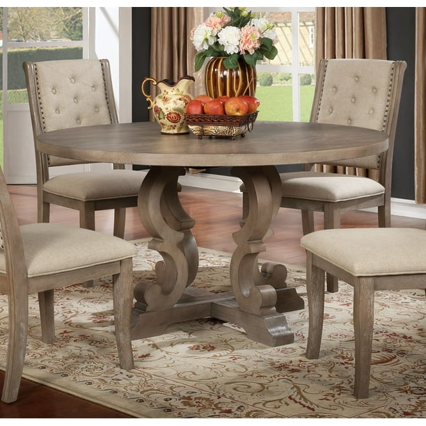 Best Master Furniture Brenda Natural Round Dining Table Only Com Best Master Furniture Brenda Natural, Finch Alfred Round Solid Wood Rustic Dining Table