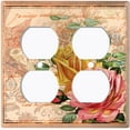 thumbnail image 3 of Metal Light Switch Plate Outlet Cover Beige Floral Leaf Letter Damask FLW053, 3 of 13
