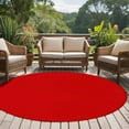 thumbnail image 5 of Christmas Red 8ft Round Rug, Farmhouse Solid Red Color Modern Art Non-Skid Rubber Backing Large Area Rugs - Living Room Bedroom Home Office, Indoor Floor Mat Carpets Washable Rug, 5 of 9