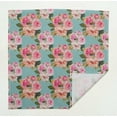 thumbnail image 4 of S4Sassy Green Stripe & Ranunculus Floral Holiday Parties Cloth Table Linen Re-Usable Dinner Napkins Set 18 x 18"(Pack of 6), 4 of 7