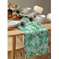 thumbnail image 6 of Table Runner Dresser Scarves 60 Inch Long, Ocean Marine Green Coral Seaweed Linen Dining Table Runners Lavender Brown Color Dot on White Tabletop Scarf for Wedding Holiday Party Kitchen, 6 of 7