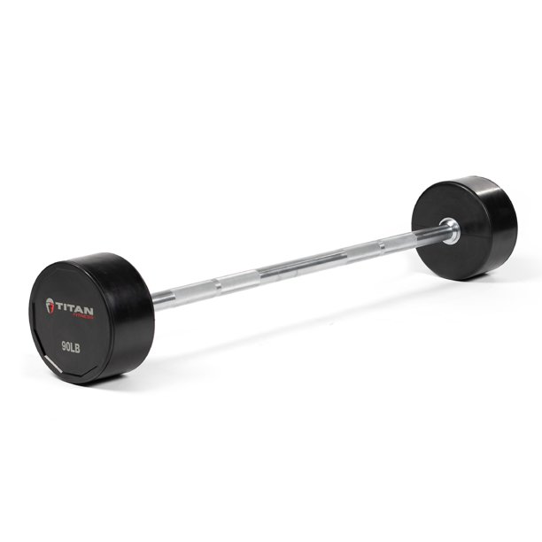 Titan Fitness Straight Rubber Fixed Barbell 90 lb. - Walmart.com