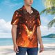 thumbnail image 3 of Balery Magma Fire Black Dragon Camisas hawaianas de manga corta para hombre, camisas playeras de corte holgado, camisas de vacaciones con botones,XX-Large, 3 of 7