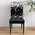 thumbnail image 5 of Chair Covers for Dining Room Set of 4,Winter Christmas Snowflakes Stretch Seat Protector Removable Washable Chairs Slipcovers for Kitchen Banquet Wedding Hotel,Black and White, 5 of 6