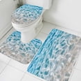 thumbnail image 3 of Blue Ocean Bath Mat 3 Piece Bathroom Rug Set, Underwater Sea Waves Water Ripple Seascape Non Slip Bath Rug Contour Mat and Toilet Lid Cover, Absorbent Shower Mats Soft Bath Rugs and Mats Sets, 3 of 8