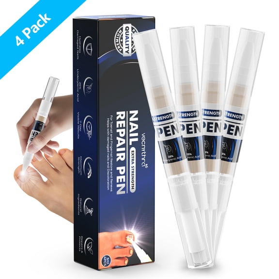VecNythra Pen for Foot Cure Toenail Fungus , 25% Undecylenic Acid Nail Repair Pen for Toenails & Fingernails, 4 Pack