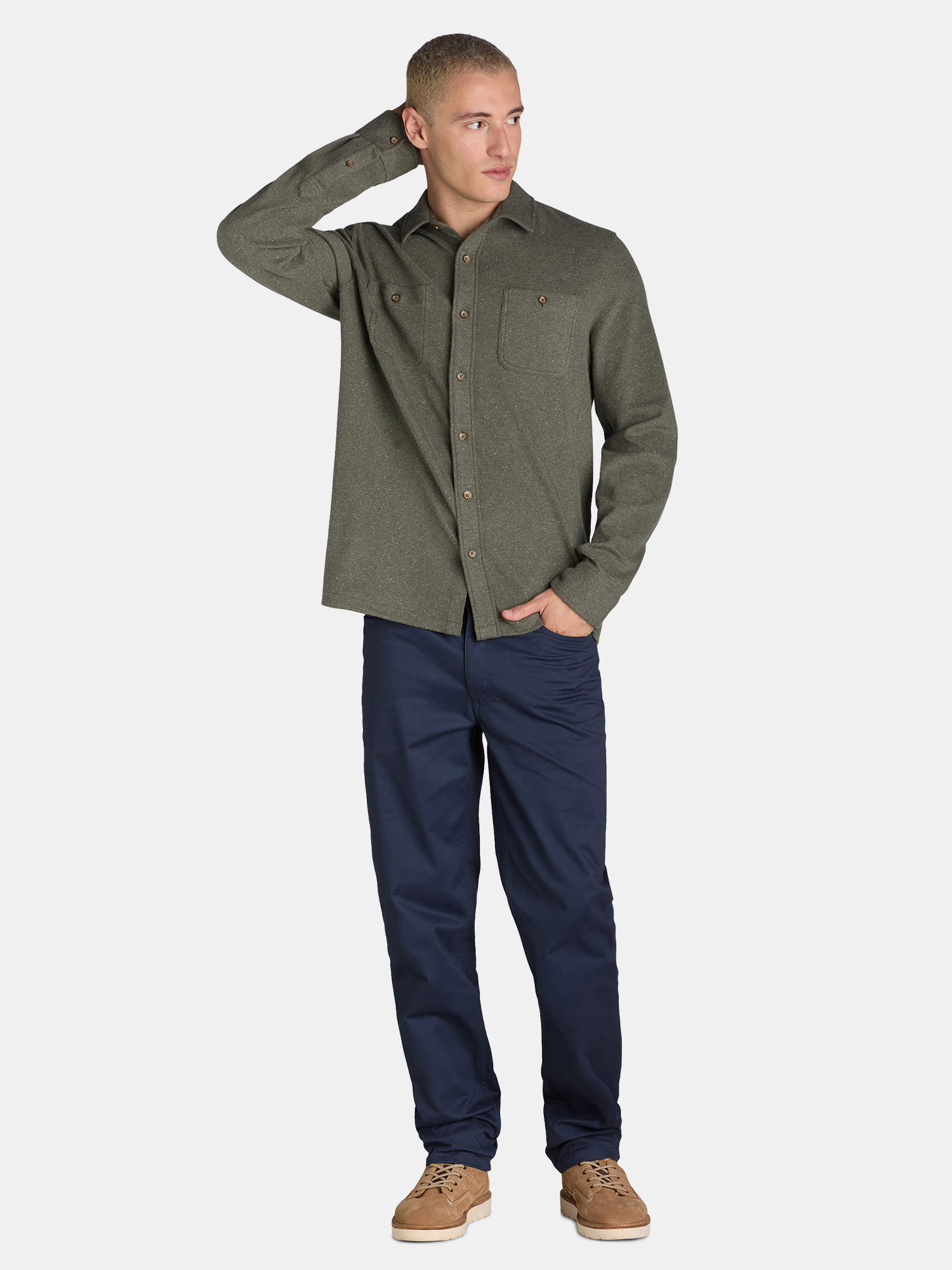 George Men's and Big Men’s Knit Overshirt, Sizes S-3XL