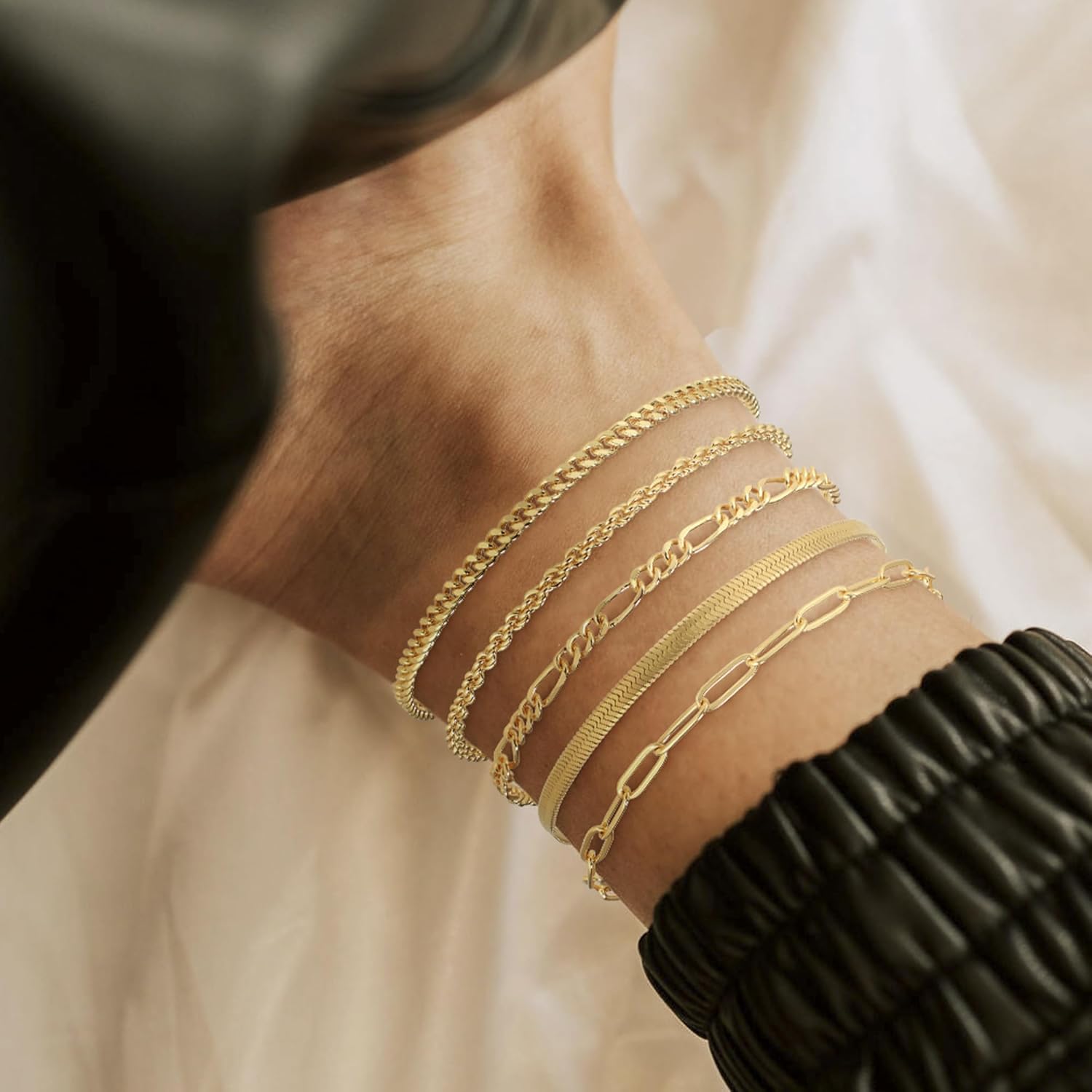 18K Gold/Sterling Silver Plated Anklet Bracelets for Women Waterproof Plus Size Cuban Link Chain Ankle Bracelet for Large Ankle 9-12inch