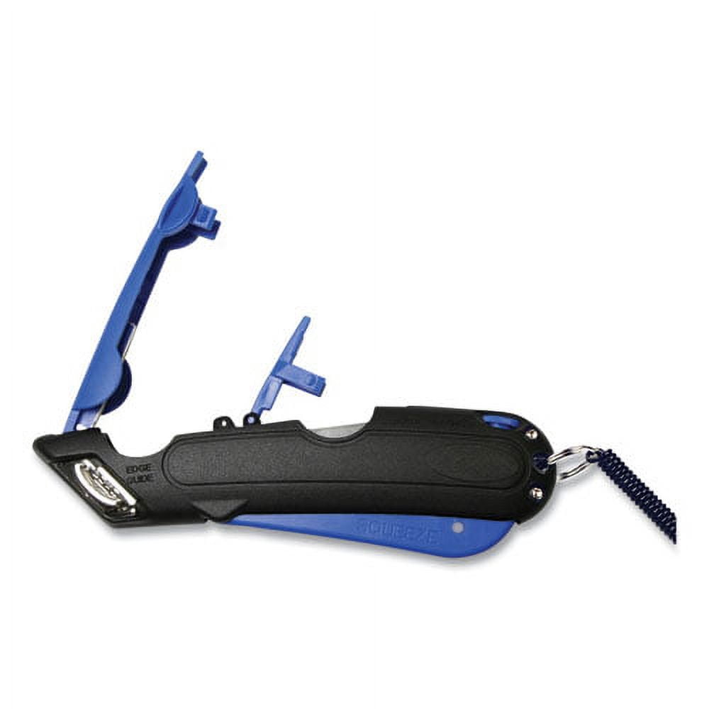 Easycut Cutter Knife W/self-Retracting Safety-Tipped Blade, Black/blue | Bundle of 5 Each