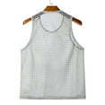thumbnail image 5 of Ynynloco Tank Tops Men See Through Hollow Out Crochet Sleeveless Crew Neck Vest Casual Fishnet Sexy Breathable Beach Muscle Tanks, 5 of 8