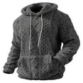thumbnail image 4 of Hoodies for Men 2026 Fall Winter Long Sleeve Plain Lined Hooded Sweatshirt with Pockets Mens Pullover Top, 4 of 6
