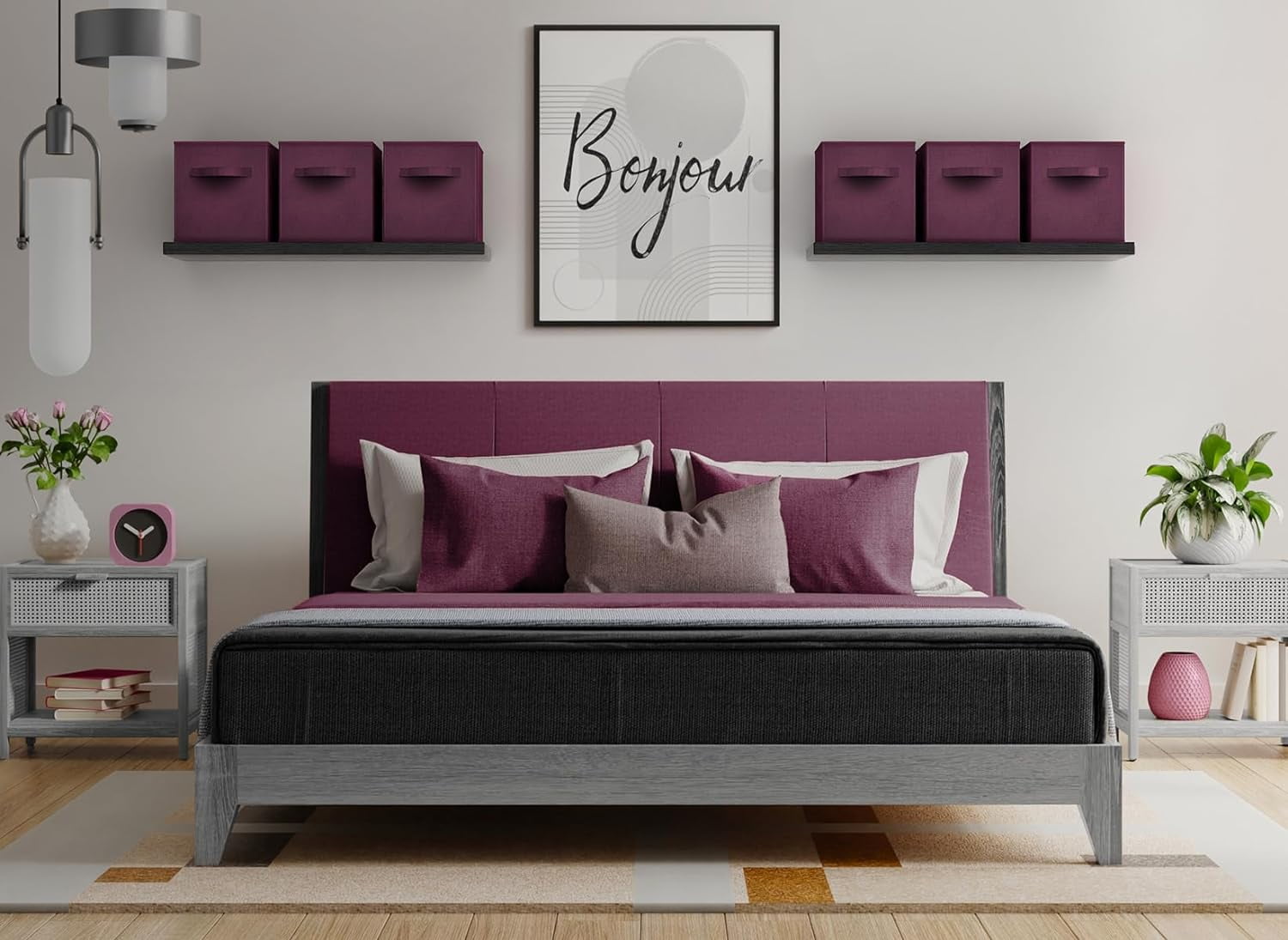 Sorbus 11" Foldable Fabric Storage Cube Bin, Purple
