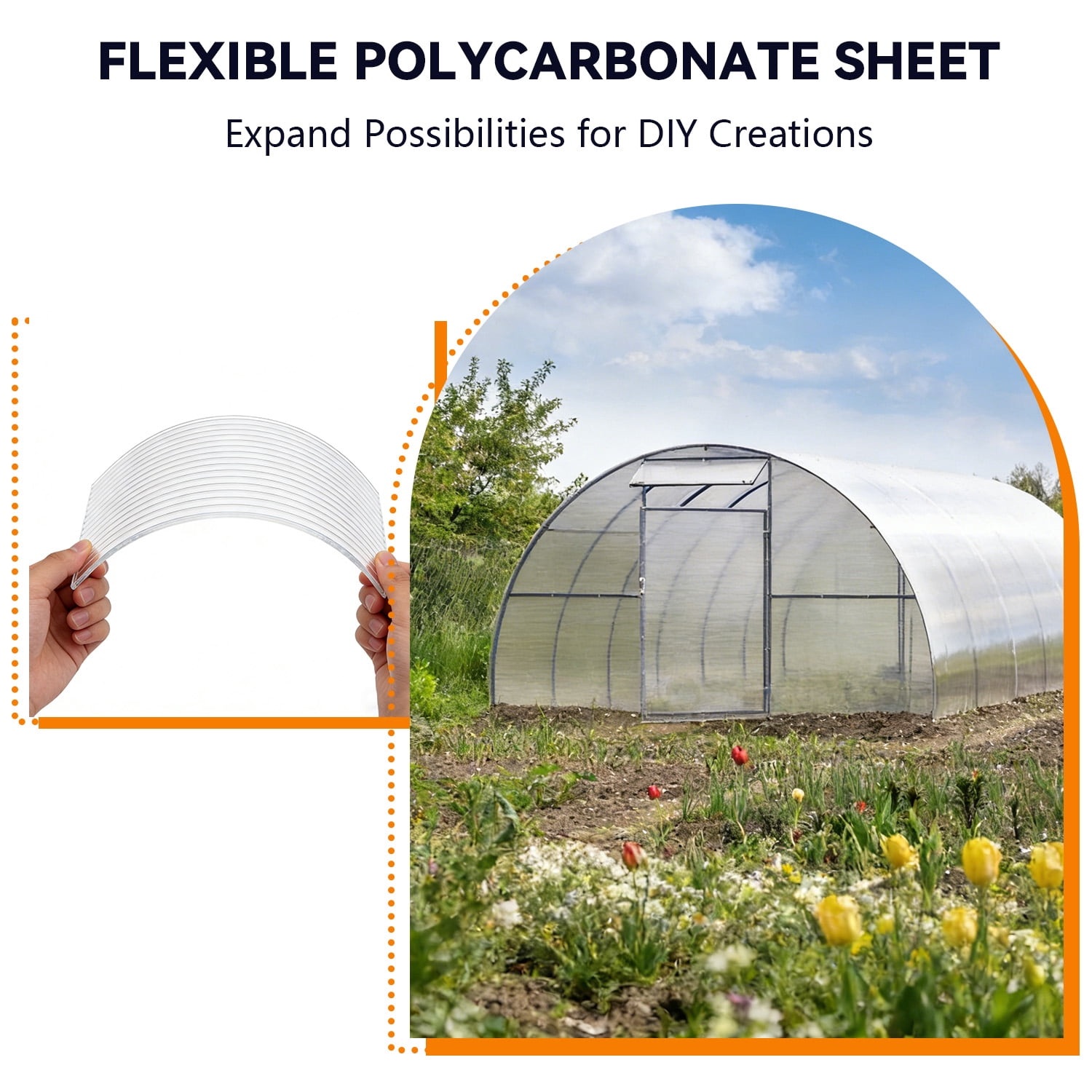 Greenhouse Panel, 4x2 FT 16 Pack UV Blocking Polycarbonate Sheet for Garden Farm Greenhouse, Transparent