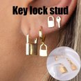 thumbnail image 1 of Up to 65% Off Retro Punk Style Personality Kit Key Lock Earrings Pendant Lock Good Love Necklace Rings Earring Jewelry on Clearance, 1 of 2
