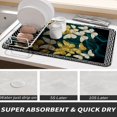 thumbnail image 2 of SPXUBZ Blue Botanical Floral Coffee Mat, Super Absorbent Coffee Machine Mat, Kitchen Counter Drying Pad, Non Slip Coffee Station Mat, Quick Dry Counter & Drying Mat, 2 of 5