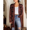 thumbnail image 5 of Halloween Day Cardigan Sweaters for Women V-Neck Open Front Cardigan Bat Printed Mid-Length Cardigans, 5 of 6