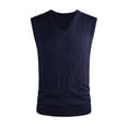 thumbnail image 4 of Mens Wool V Neck Knitted Sweater Vest Cardigan Color Block Casual Versatile Sleeveless Sweater Vest, 4 of 4