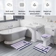 thumbnail image 5 of Anchor Purple Bath Mat 3 Piece Bathroom Rug Set, Modern Navy Blue White Striped Nautical Non Slip Bath Rug Contour Mat and Toilet Lid Cover, Absorbent Shower Mats Soft Bath Rugs and Mats Sets, 5 of 8