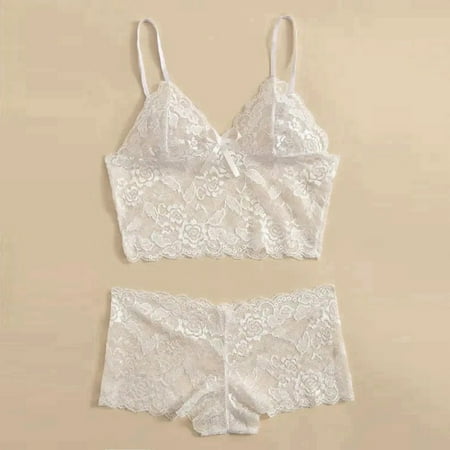 

Pinkpaopao Sexy Women Lace Bra Briefs Lingerie Underwear Pajamas Camisole Sleepwear Set