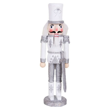 

HOMEIU 12 Inch Traditional Wooden Nutcracker Soldier for Indoor Winter Table Christmas