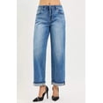 thumbnail image 4 of RISEN Elastic Band Slouch Ankle Boyfriend Jeans - Cuffed Hem, 4 of 6