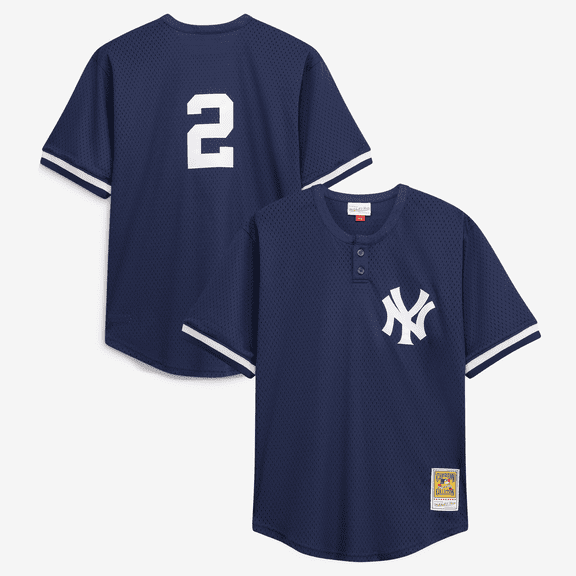Men's Mitchell & Ness Derek Jeter Navy New York Yankees Big & Tall Batting Practice Replica Player Jersey