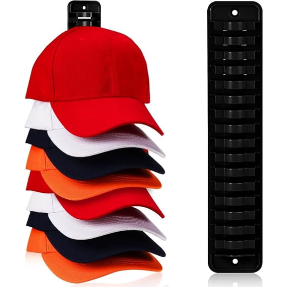 Hat Organizer for Baseball Caps, 1 Pack Hat Rack Adhesive Hat Hooks for Wall Hold Up to 16 hats, Hat Storage Display Hat Hanger Holder for Door Closet