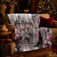 thumbnail image 3 of Elegant Evening Staircase Palace Romance, Cozy Botanical Garden Scene, Warm Flannel Blanket for Sunroom and Reading Nook, Garden Lovers Valentine's Day Gift, Botanical Home Decor, 3 of 9