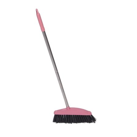 Pawsdot Home Broom Long Handle Heavy Duty Broom Pink 1Set Outdoor Use
