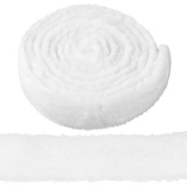 Triani Christmas Tree Garland Faux Fur Ribbon Trim 6m Christmas Trimming Furry Ribbon Stripe White Long Plush for Bows Clothing Party Supplies(1.96 Inch x 19.7 Feet)