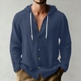 thumbnail image 2 of RXMEKW Solid Color Hooded Cardigan for Men with Button Front and Long Sleeves, 2 of 9
