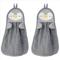 thumbnail image 1 of 2X Toalla de Mano para Colgar, Absorbente, Toalla de Mano para , PingüIno, Pato, Suave y Agradable para la Piel para NiñOs, Gris, 1 of 2