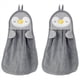 thumbnail image 1 of 2X Toalla de Mano para Colgar, Absorbente, Toalla de Mano para , PingüIno, Pato, Suave y Agradable para la Piel para NiñOs, Gris, 1 of 2