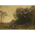 thumbnail image 2 of Jean-Baptiste-Camille Corot 24x18 Black Ornate Framed Double Matted Museum Art Print Titled: Nymph, 2 of 5