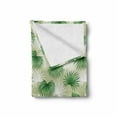 thumbnail image 2 of Leaf Soft Flannel Fleece Throw Blanket, Tropical Leaf of Palm Tree Livistona Rotundifolia Island Jungle Foliage, Cozy Plush for Indoor and Outdoor Use, 70" x 90", Green Pale Green White, by Ambesonne, 2 of 6