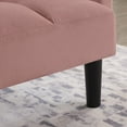 thumbnail image 5 of 75" Convertible Folding Sofa Bed with USB Port, Velvet Futon Couch with Adjustable Backrest and Side Storage, Tufted Couch for Apartment, Living Room, Pink, 5 of 9