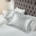 thumbnail image 3 of Unique Bargains Retro Satin Ruffle Pillowcases Envelope Closure 2pcs, 3 of 8