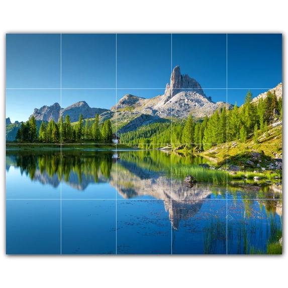 Picture-Tiles.com: Lakes Ceramic Tile Wall Mural WAL500802-54L. 40"W x 32"H using (20) 8" x 8" Ceramic Tiles-Satin Finish