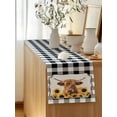thumbnail image 5 of Table Runner 48 Inches Long for Kitchen Dining, Yellow Sunflowers Yak Dresser Scarf Farmhouse, Dining Table Decorations for Wedding/Parties, Black White Checkered Pastoral Buffalo 13 x 48 In, 5 of 8