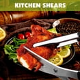 thumbnail image 3 of Kitchen Shears. Korean Barbecue Scissors and Tongs Set, Kitchen Scissors and Tongs for Cutting Meat, Chicken, Vegetables, Stainless Steel Multipurpose Non-slip Serrated Sharp BBQ Scissors BBQ Tongs, 3 of 7