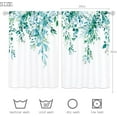 thumbnail image 3 of Teal Turquoise Kitchen Curtains 36 Inch Length Eucalyptus Leaves Floral Flower Kitchen Window Curtains Over Sink Plant Cafe Small Short Bathroom Curtains Window Treatment Tiers Drapes, 3 of 4