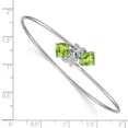 thumbnail image 2 of Primal Gold 14 Karat White Gold 0.03 ct Diamond and Peridot Flexible Bangle, 2 of 3