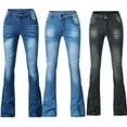 thumbnail image 2 of Yuanlook Women's High Waist Flare Jeans Retro Y2K Stretch Denim Wide Leg Jeans Size S-4XL, 2 of 8