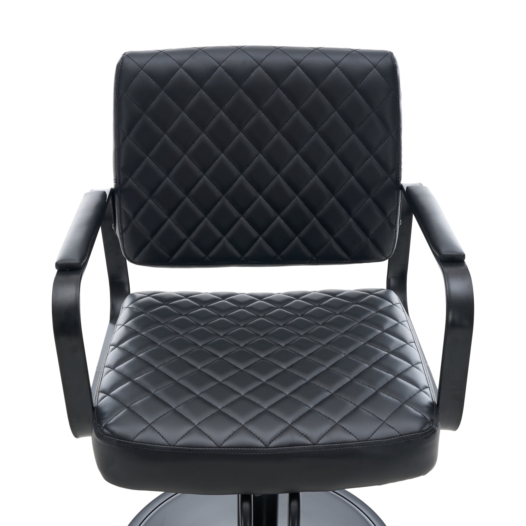 Noble House 360° Swivel Adjustable Salon Styling Chair, Diamond-Quilted PU Upholstery, Black